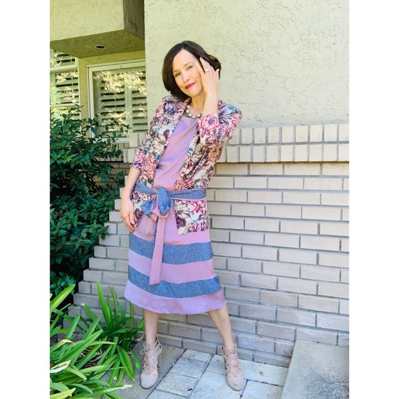 Vintage 80s Floral Blazer Tapestry Cottage Core Shabby Chic Romantic Ephemera - Picture 3 of 11